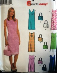 9620 6 EZ SLVLSS SHIFT DRESS BAND OR NOT, PURSE PATTERN 6-20